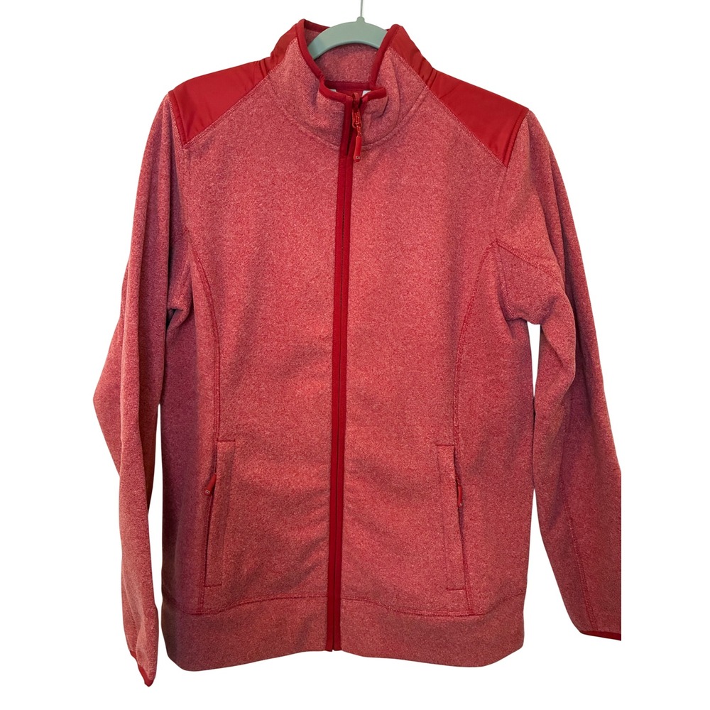 Cutter & Buck Spark Women Red Full Zip Fleece Jacket Mock Neck Large NWT